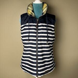 Bass puffer vest Women S Striped Plaid Brass zipper